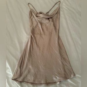 Cowl Neck Satin Slip Dress